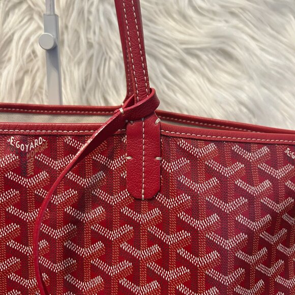 GOYARD Saint Louis PM in Red with Customized Reinforced Corners, includes Pouc - Picture 2 of 14